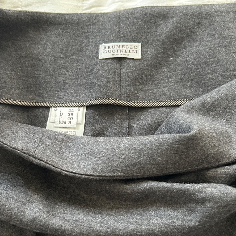 Brunello Cucinelli Charcoal Wool Skirt